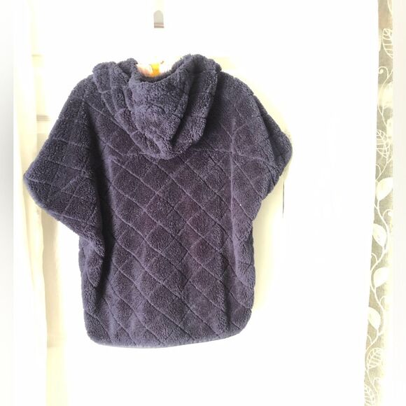 Columbia Sherpa women sz M Cozy fleece Hoodie short sleeves vest jacket pocket - Picture 7 of 8